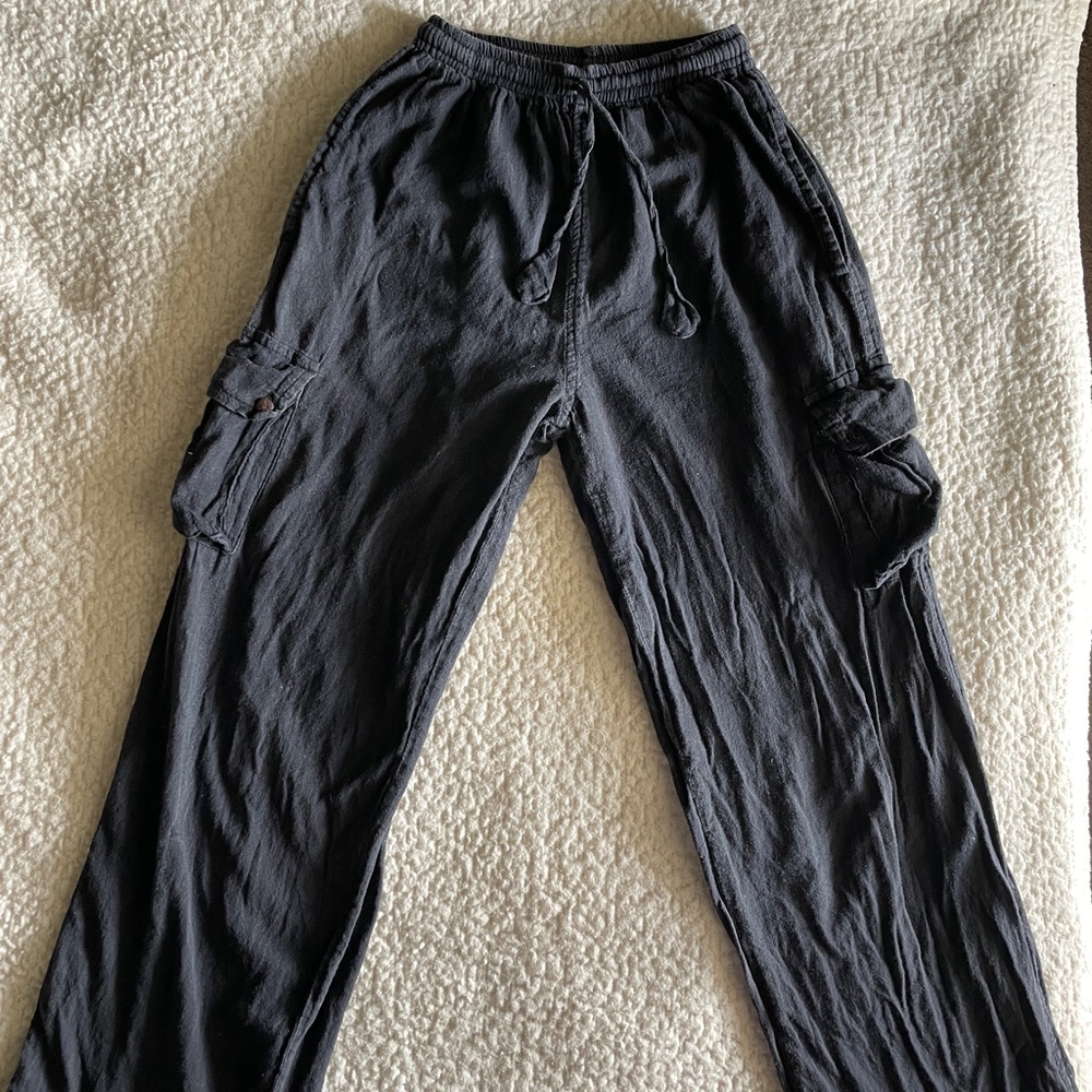 Soft black cotton cropped pants from local Berkeley, CA store
